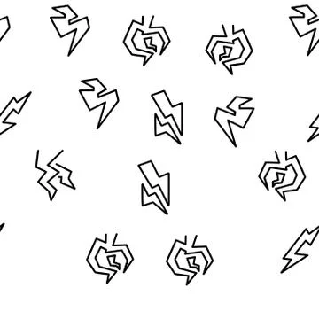 Bolt Lightning Flash Vector Seamless Pattern Stock Illustration