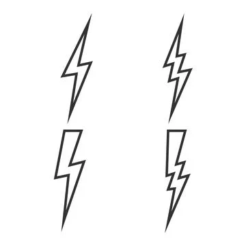Bolt lightning icon. Thunder flash illustration symbol set. Sign storm vector Stock Illustration