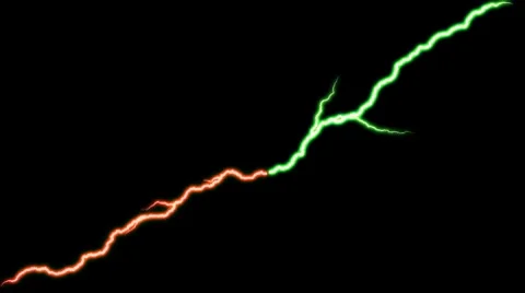 Bolt of lightning in  red and green Stock Footage 8285941