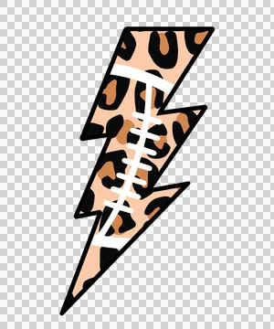 Bolt Lightning Shape With Leopard Pattern black white symbol Stock Illustration
