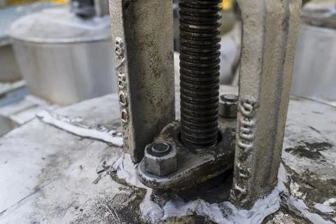 Bolt is on a metal object 스톡 사진