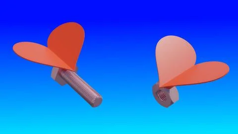 Bolt Nut Hearts Иллюстрация