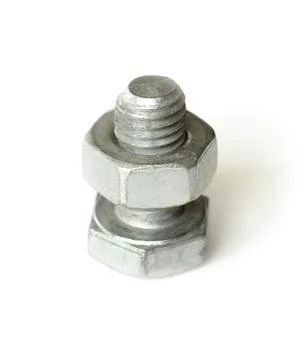 Bolt with nut 스톡 사진