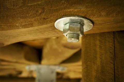 Bolt with a nut Stock Photos