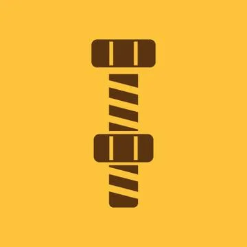 The bolt with nut stranded icon. Screw symbol. Flat Stock Illustration