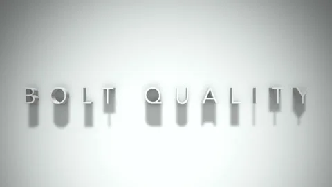 Bolt quality 3D title animation white text on a white background Stock Footage 299647009