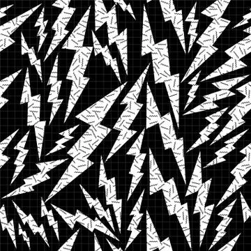 Bolt retro seamless pattern in black and white 스톡 일러스트