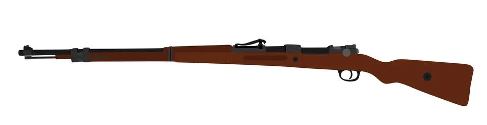 Bolt rifle M 98 vector silhouette illustration isolated on white イラスト素材