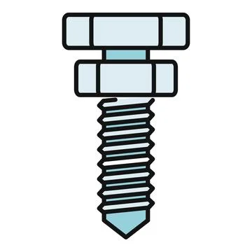 Bolt screw fastener construction hardware material illustration Illustrazione stock