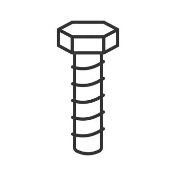 Bolt, screw, fastener, hardware icon in line design. Bolt, screw, fastener Stock Illustration