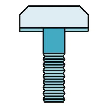 Bolt screw fastener hardware tool engineering flat vector icon Stock Illustration