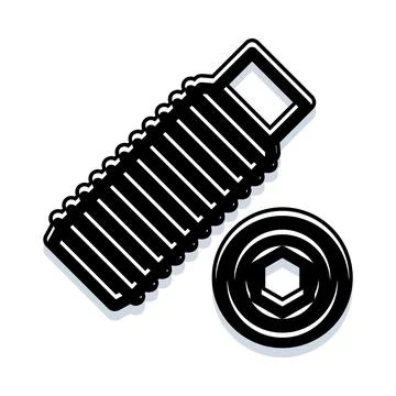 Bolt screw industrial hardware fastener head icon Stock Illustration