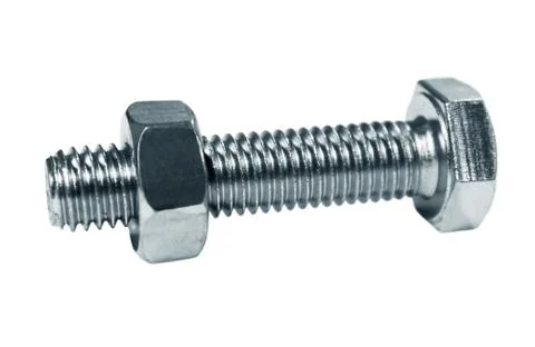 Bolt, screw the nut on it Stock Photos