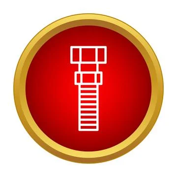 Bolt screw tool hardware icon in red circle Stock Illustration