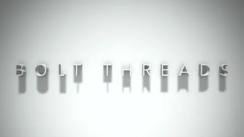 Bolt threads 3D title animation white text on a white background Stock Footage 299647032