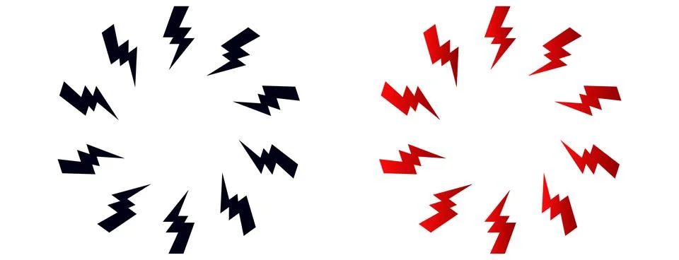 Bolt zap circle frame.Flash lightning round border Stock Illustration