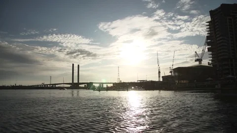 Bolte bridge sunset on water Stock Footage 82220710