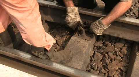 Bolting track rail 스톡 동영상 28529746