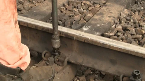 Bolting track rail Stock Footage 28529966