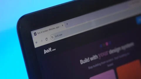 Bolt.New Ai Website &amp; Web App Builder On Laptop: New York, USA. 14 Sep 2026 Video stock 345563493