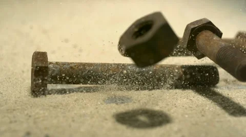 Bolts and nuts, Slow Motion Stock Footage 11058500