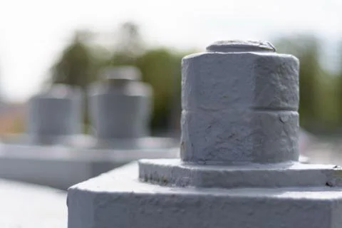 Bolts base Blurred soft focus, Bolts base select focus Foto stock