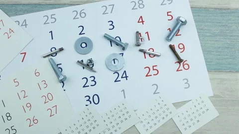 Bolts on the calendar Stock Footage 86722928