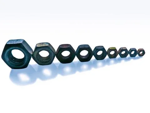 Bolts of different sizes Stock Photos