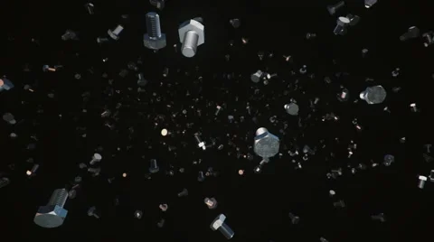 Bolts Floating in Darkness 库存影片 58584880
