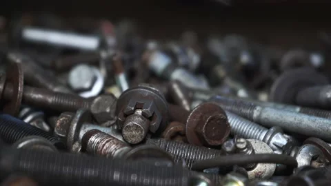 Bolts, nuts on the floor Stock Footage 139746702