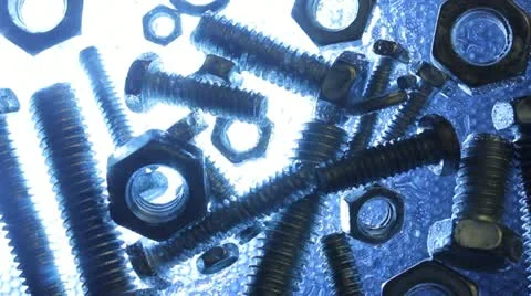 Bolts with nuts Stock Footage 10821535