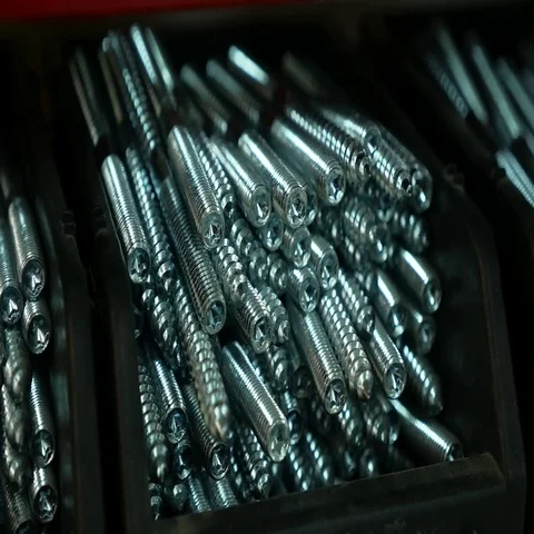 Bolts screw group hardware store tools background Stock Footage 69293998