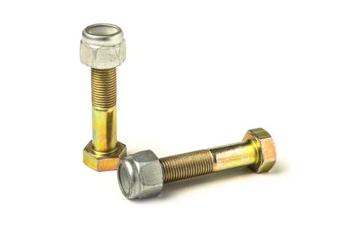 Bolts with self-locking nuts Stock Photos