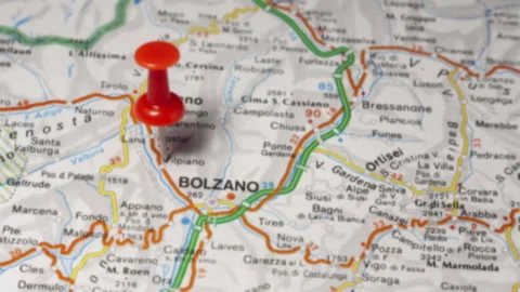 BOLZANO on a map Stock Footage 176970620