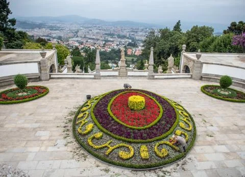 Bom jesus do monte on cloudy day in tenoes outside braga Stock Photos