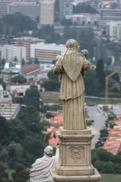 Bom jesus do monte on cloudy day sanctuary outside braga Stock Photos