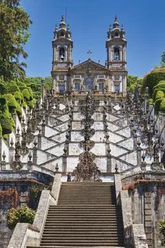 Bom Jesus do Monte sanctuary, Braga, Portugal. Stock Photos