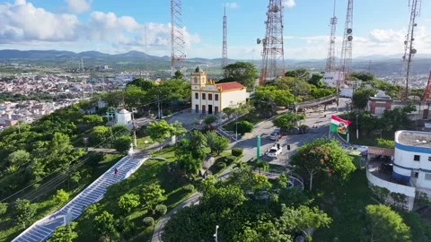 Bom Jesus Hill. Staircase Skyline. Postcard Mountain. Beautiful Church. Stock Footage 342583067