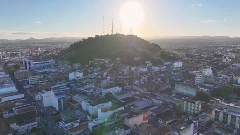 Bom Jesus Hill. Sunset Skyline. Postcard Mountain. Beautiful Church. Stock Footage 341715971