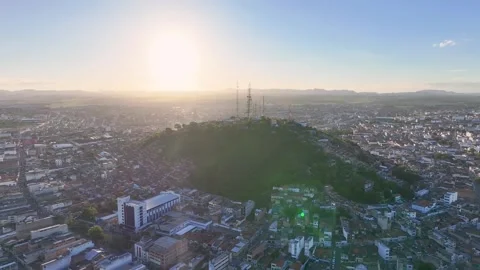Bom Jesus Hill. Sunset Skyline. Postcard Mountain. Beautiful Church. Stock Footage 345693057