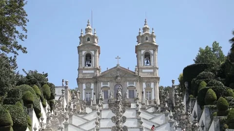 Bom Jesus Mount of Braga Stock Footage 136579304