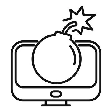 Bomb about to explode on a computer screen イラスト素材