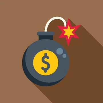 Bomb about to explode with dollar symbol representing financial crisis 스톡 일러스트