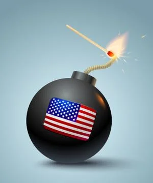 Bomb with american flag. Stock Illustration