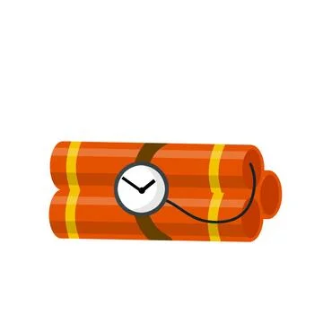 Bomb and explosive objects. Red stick of dynamite. 스톡 일러스트