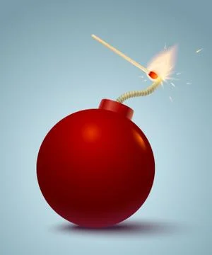 Bomb and match Stock Illustration