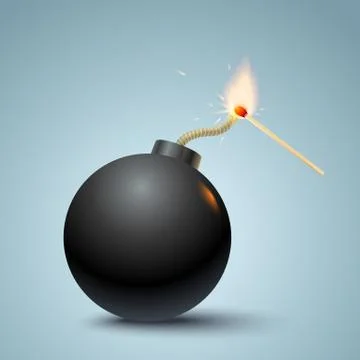 Bomb and match Stock Illustration