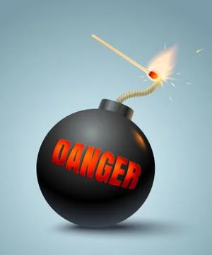 Bomb and match Stock Illustration