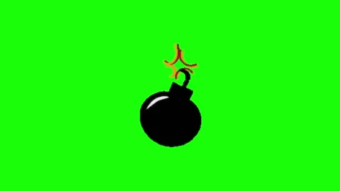 Bomb animation on green screen 動画素材 329331872