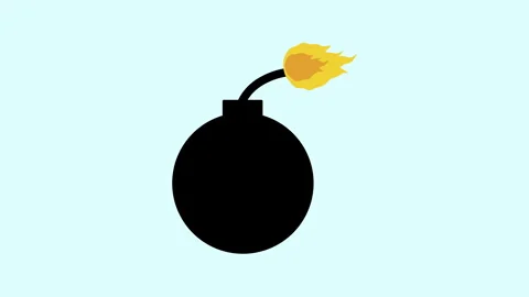 Bomb With Arroba Cyber Security 2d Animation with Alpha Matte Stock Footage 336161488